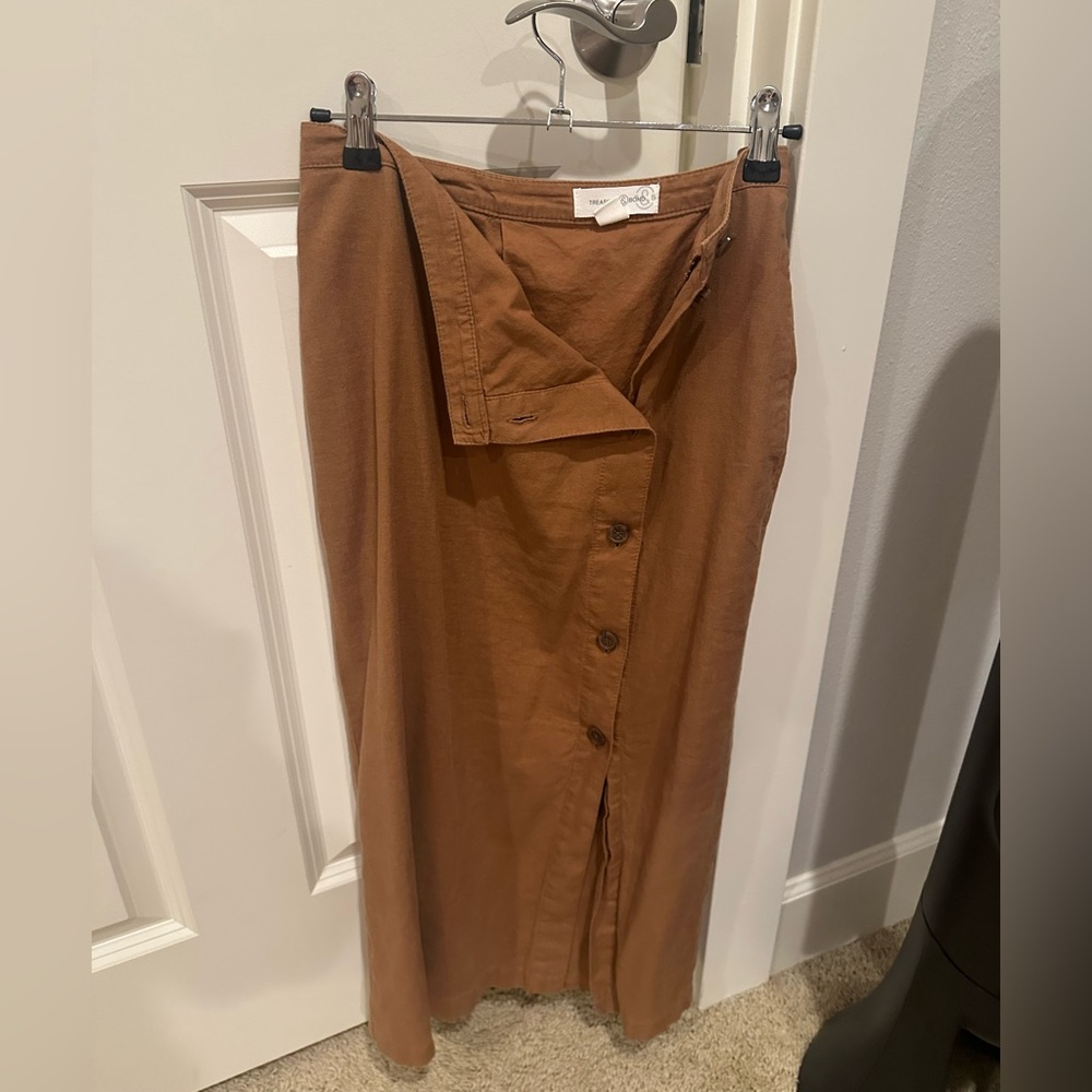 Brown Button-Down Skirt